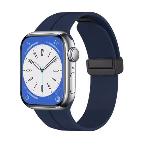 Foto - brățară din silicon pentru Apple Watch - Albastru închis magnetic L - 42 mm, 44 mm, 45 mm, 49 mm