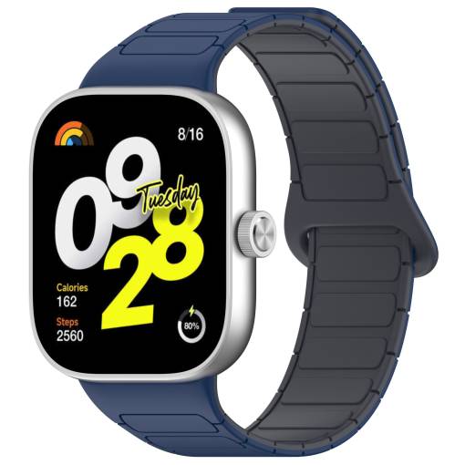 Foto - eses Husă magnetică din silicon pentru Xiaomi Redmi Watch 4, Smart Band 8 Pro și 9 Pro - Albastră