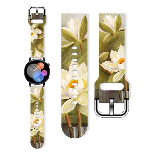Foto - eses Silicon bandă florală - Bej, 22 mm