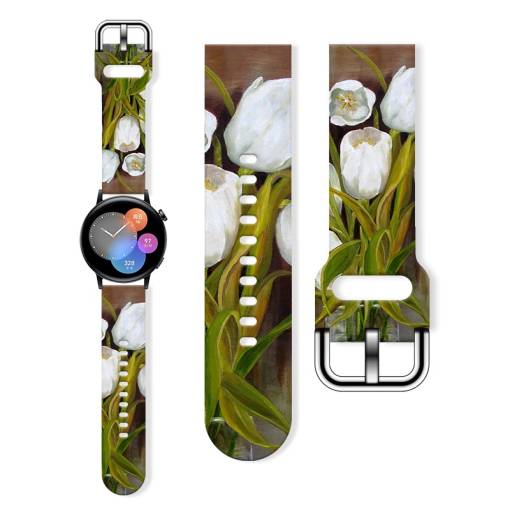 Foto - eses Silicon bandă florală - Verde, 22 mm