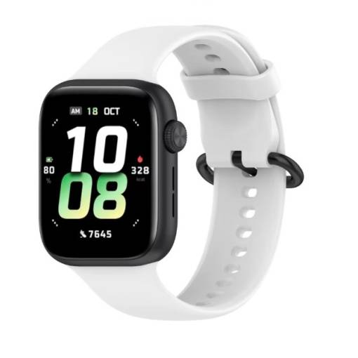 Foto - Brățară din silicon netedă eses pentru Honor Watch 5 - Albă