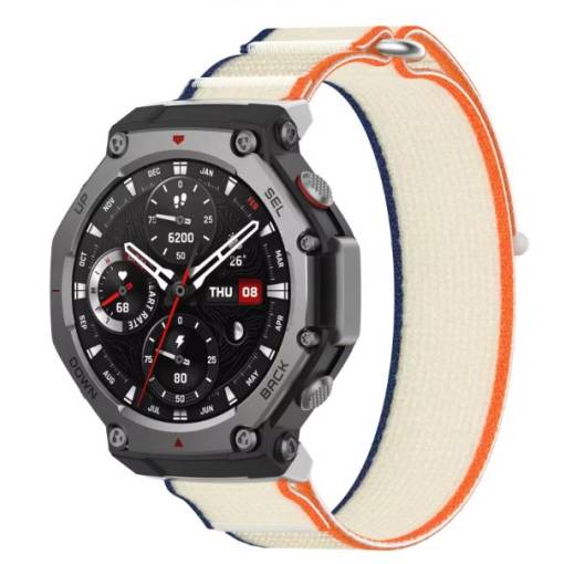 Foto - brățară din nailon pentru Xiaomi Amazfit T-Rex 3 - portocaliu-bej