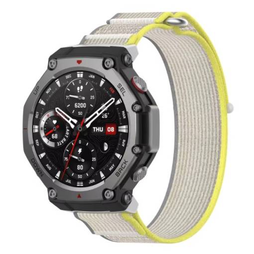 Foto - brățară din nailon pentru Xiaomi Amazfit T-Rex 3 - gri-gălbui