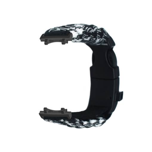 Foto - Brățară din paracord nylon pentru Xiaomi Amazfit T-Rex 3 - Alb-Negru