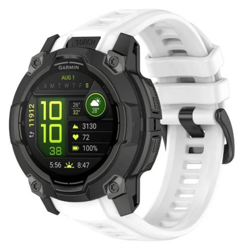 Foto - Brățara de silicon eses pentru Garmin Instinct 3 - Alb, 26 mm