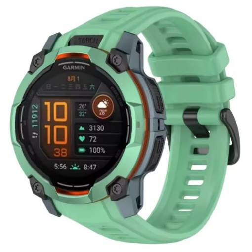 Foto - Brățara de silicon eses pentru Garmin Instinct 3 - Verde, 26 mm