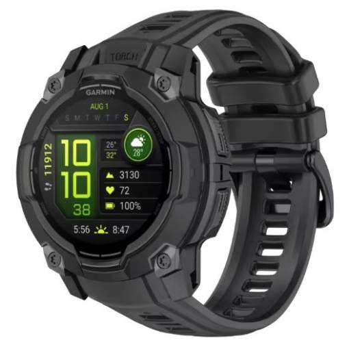 Foto - Brățara de silicon eses pentru Garmin Instinct 3 - Negru, 26 mm