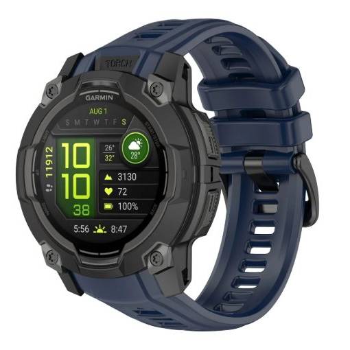 Foto - sesă Silikonovă brățară pentru Garmin Instinct 3 - Albastră, 22 mm