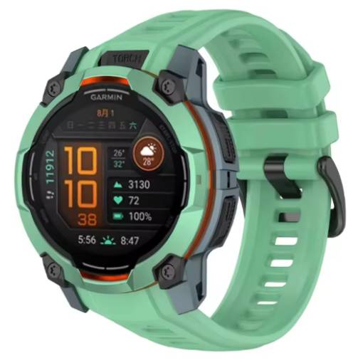 Foto - Curea siliconică eses pentru Garmin Instinct 3 - Verde, 22 mm