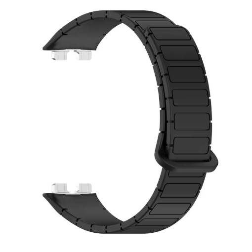 Foto - Șireturile magnetice din silicon pentru Huawei Band 8, 9 și 10 - Negre