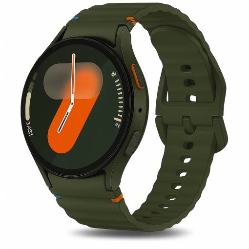 Foto - eses Curea din silicon pentru Samsung Galaxy Watch 7 - Verde închis