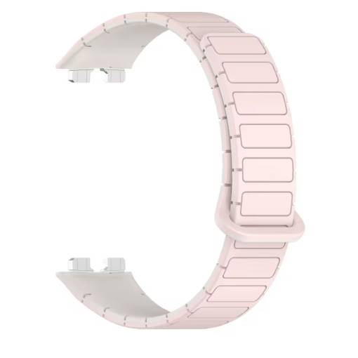 Foto - eses Curea magnetică din silicon pentru Huawei Band 8, 9, 10 - Roz