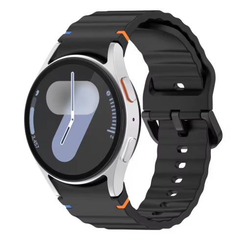 Foto - eses Curea din silicon pentru Samsung Galaxy Watch 7 - Neagră