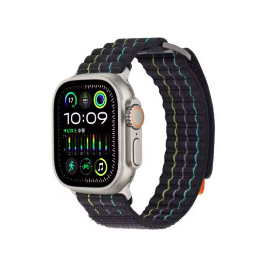 Foto - Curea structurată din nylon pentru Apple Watch - Neagră 38 mm, 40 mm, 41 mm