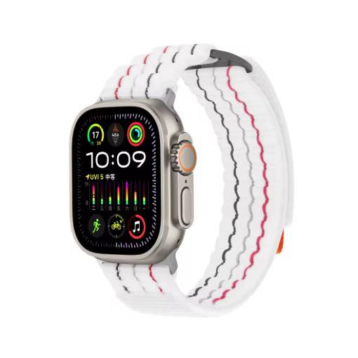 Foto - Curea structurată din nylon pentru Apple Watch - Alb 38 mm, 40 mm, 41 mm