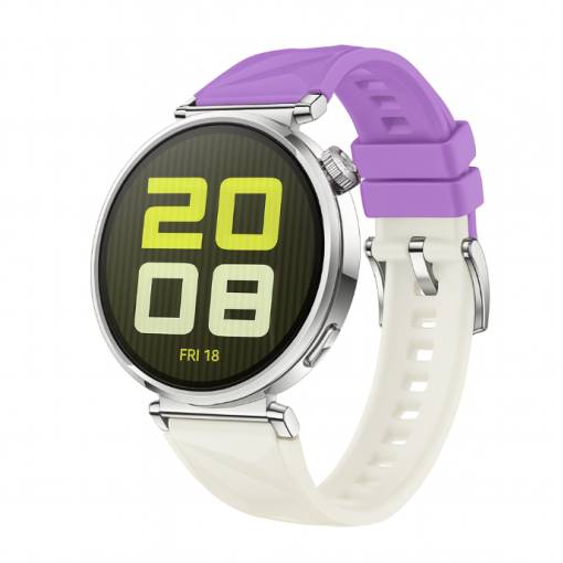 Foto - eses Curea din silicon texturat pentru Huawei GT 5 - Gri-violet