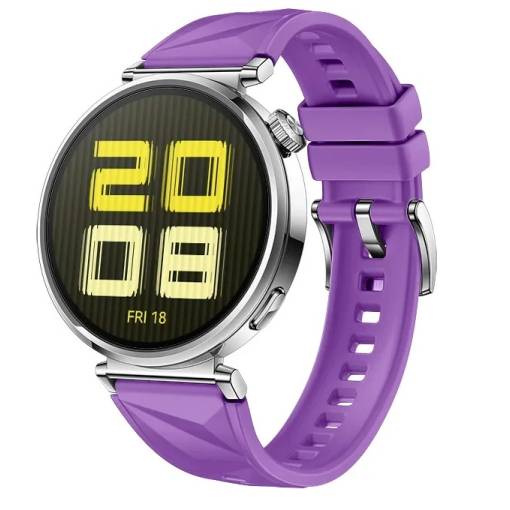 Foto - Curea Texturată din Silicon pentru Huawei GT 5 – Violet