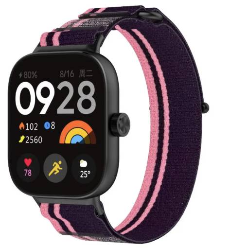 Foto - eses Curea de silicon pentru Xiaomi Redmi Watch 4, Smart Band 8 Pro și 9 Pro - Roz și violet