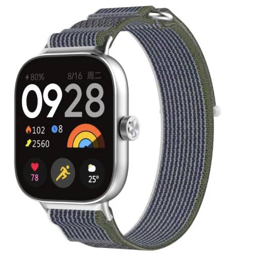 Foto - eses Curea din nailon pentru Xiaomi Redmi Watch 4 și 5, Smart Band 8 Pro și 9 Pro - Verde-albastru
