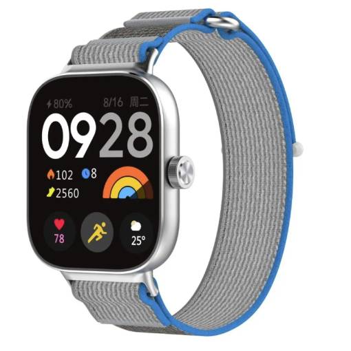 Foto - eses Curea de silicon pentru Xiaomi Redmi Watch 4, Smart Band 8 Pro și 9 Pro - Albastru gri
