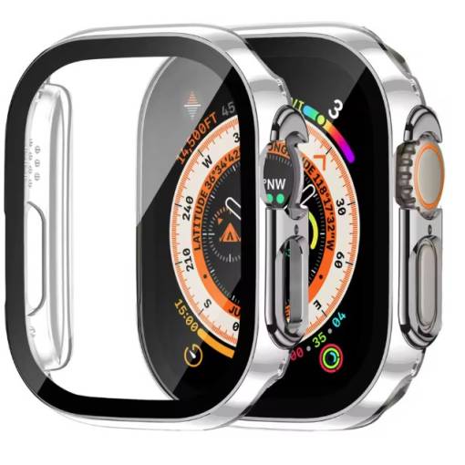 Foto - Husă de protecție pentru Apple Watch Ultra - Argintiu și alb, 49 mm