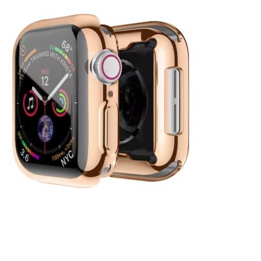 Foto - Capac din silicon pentru Apple Watch 10 46 mm - Trandafir auriu