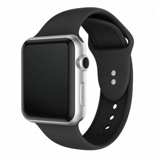 Foto - Brățară din silicon pentru Apple Watch - Neagră S, M, L - 38mm, 40mm, 41mm