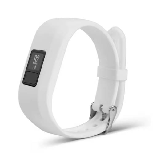 Foto - eses Curea din silicon pentru Garmin VivoFit Junior 1 și 2, Vívofit 3 - Mărimea L, alb