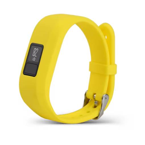 Foto - eses Curea din silicon pentru Garmin VivoFit Junior 1 și 2, Vívofit 3 - Mărimea L, galben