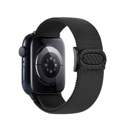Foto - cesa Nylon elastică pentru Apple Watch - Negru 42mm, 44mm, 45mm, 49mm