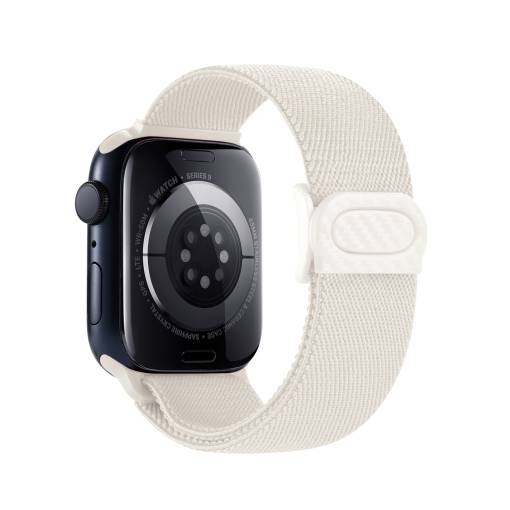 Foto - cesa Nylon elastică pentru Apple Watch - Alb 42mm, 44mm, 45mm, 49mm