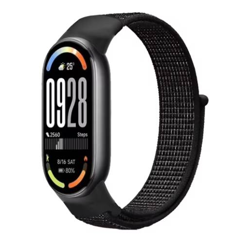 Foto - esese curea din nailon pentru Xiaomi Smart Band 8, 9 și 10 - Neagră