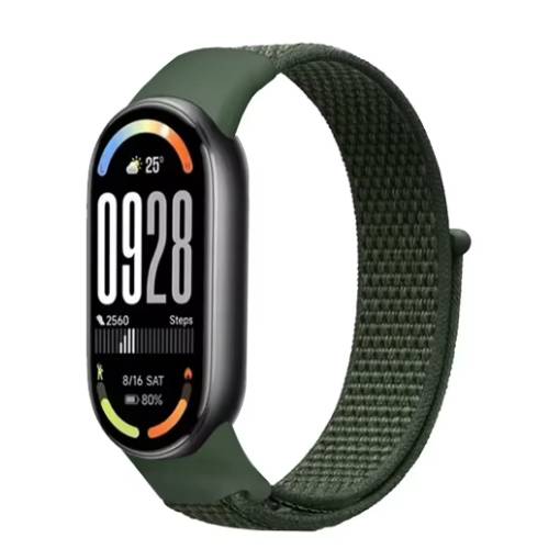 Foto - esese curea din nailon pentru Xiaomi Smart Band 8, 9 și 10 - Verde