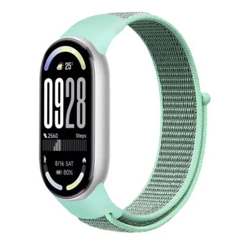 Foto - esese curea din nailon pentru Xiaomi Smart Band 8, 9 și 10 - Mentă
