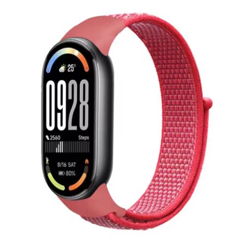 Foto - esese curea din nailon pentru Xiaomi Smart Band 8, 9 și 10 - Roșu