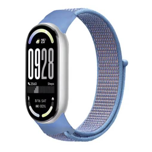 Foto - esese curea din nailon pentru Xiaomi Smart Band 8, 9 și 10 - Albastru-portocalie