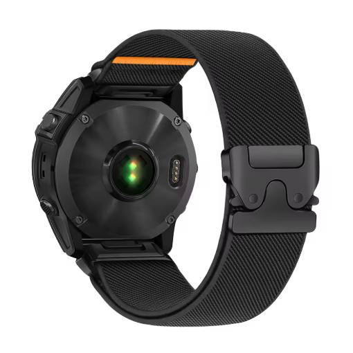 Foto - esese curea elastică din nailon pentru Garmin - Neagră, QuickFit 22 mm