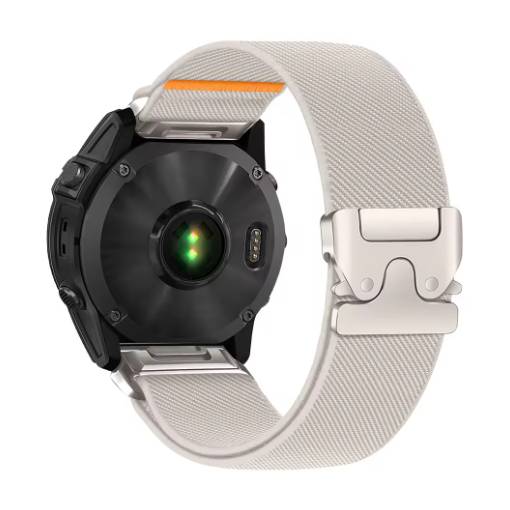 Foto - eses Curea elastică din nylon pentru Garmin - Culoarea Bej, QuickFit 26 mm