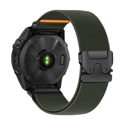 Foto - eses Curea elastică din nylon pentru Garmin - Verde, QuickFit 26 mm
