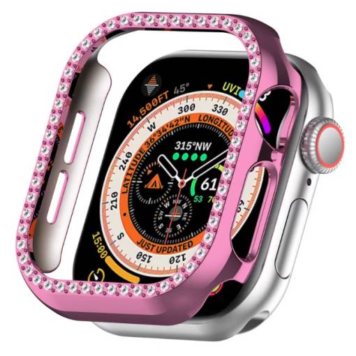 Foto - Cadran de apărare cu cristale pentru Apple Watch 10, 46 mm - Roz