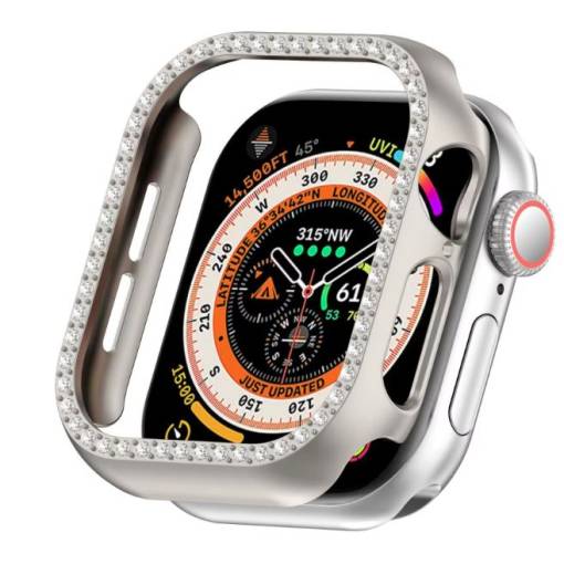Foto - Cadru de protecție cu pietricele pentru Apple Watch 10, 42 mm - Argintiu, mat