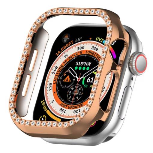 Foto - Cadru de protecție cu pietricele pentru Apple Watch 10, 42 mm - Roșu