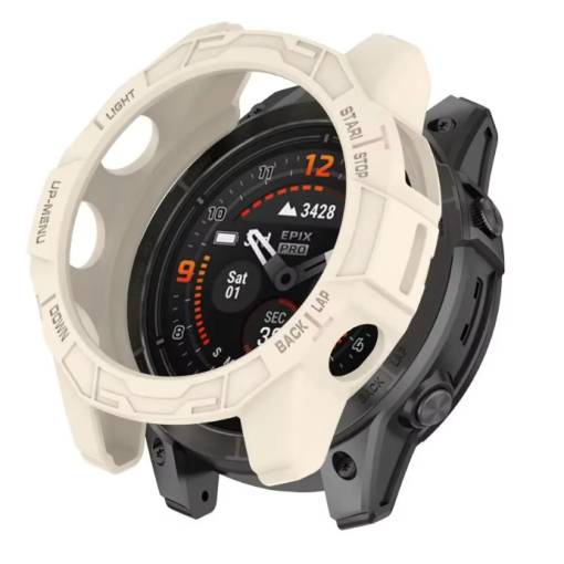 Foto - Rama din silicon pentru Garmin Epix Pro, 42 mm - Bej