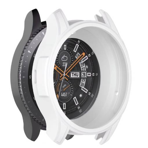 Foto - Rama din silicon pentru Samsung Gear S3 și Galaxy Watch 46 mm - Alb