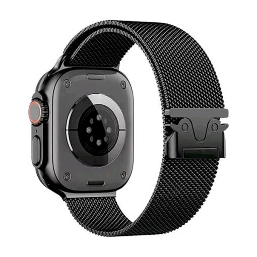 Foto - Bratara Milanese cu catarama pentru Apple Watch - Neagră, 38mm, 40mm, 41mm