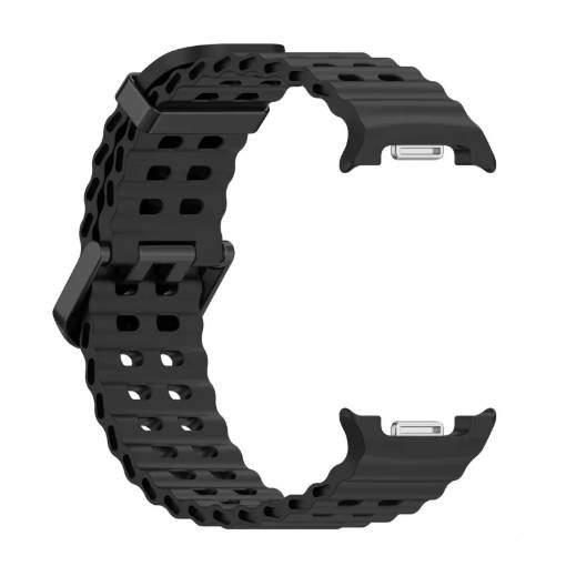 Foto - brățară din silicon perforat pentru Samsung Galaxy Watch 8 - Negru