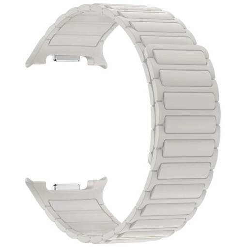 Foto - es-es Magnetickou bandă din silicon pentru Samsung Galaxy Watch 8 - Alb