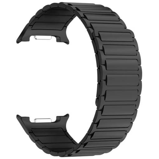 Foto - es-es Magnetickou bandă din silicon pentru Samsung Galaxy Watch 8 - Negru
