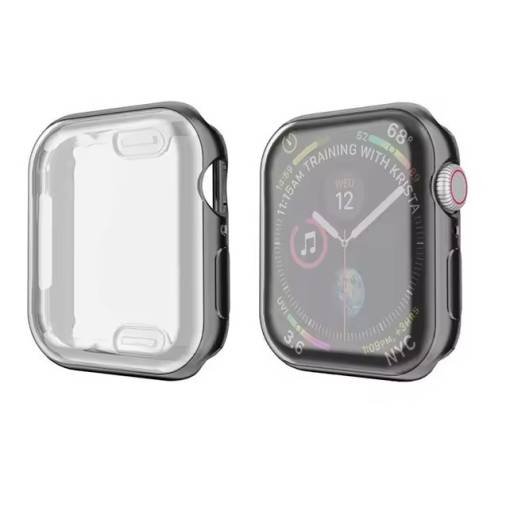 Foto - Husă din silicon pentru Apple Watch, 45mm - neagră