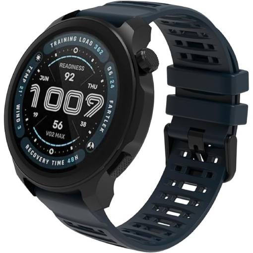 Foto - esem curea perforată din silicon - Albastru închis, 22 mm